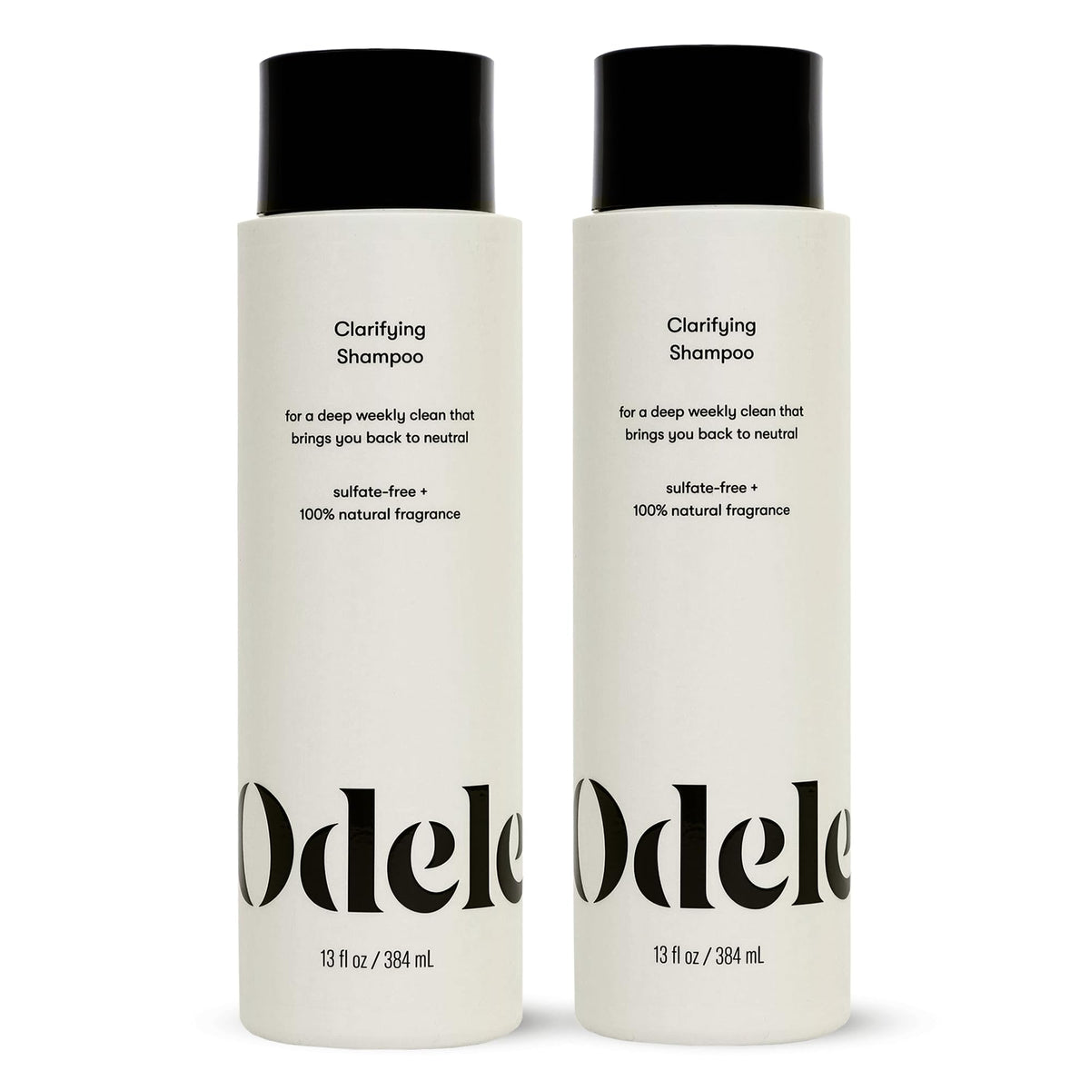Odele Clarifying Shampoo bottle front shows sulfate-free formula for all hair types