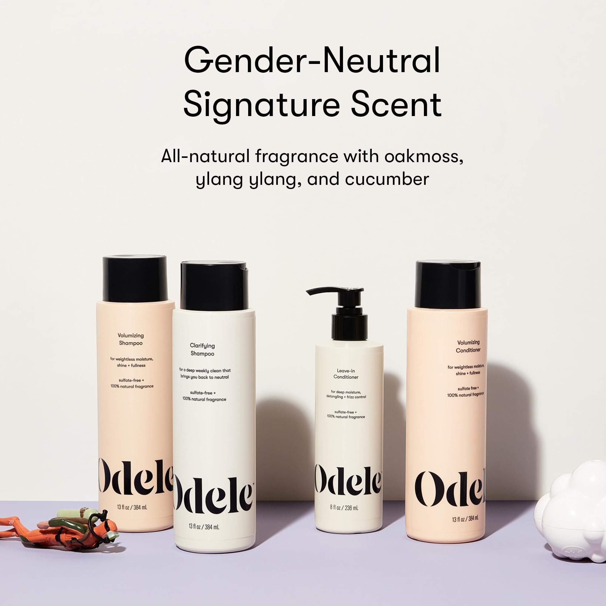 Odele Clarifying Shampoo texture application shows gentle lather