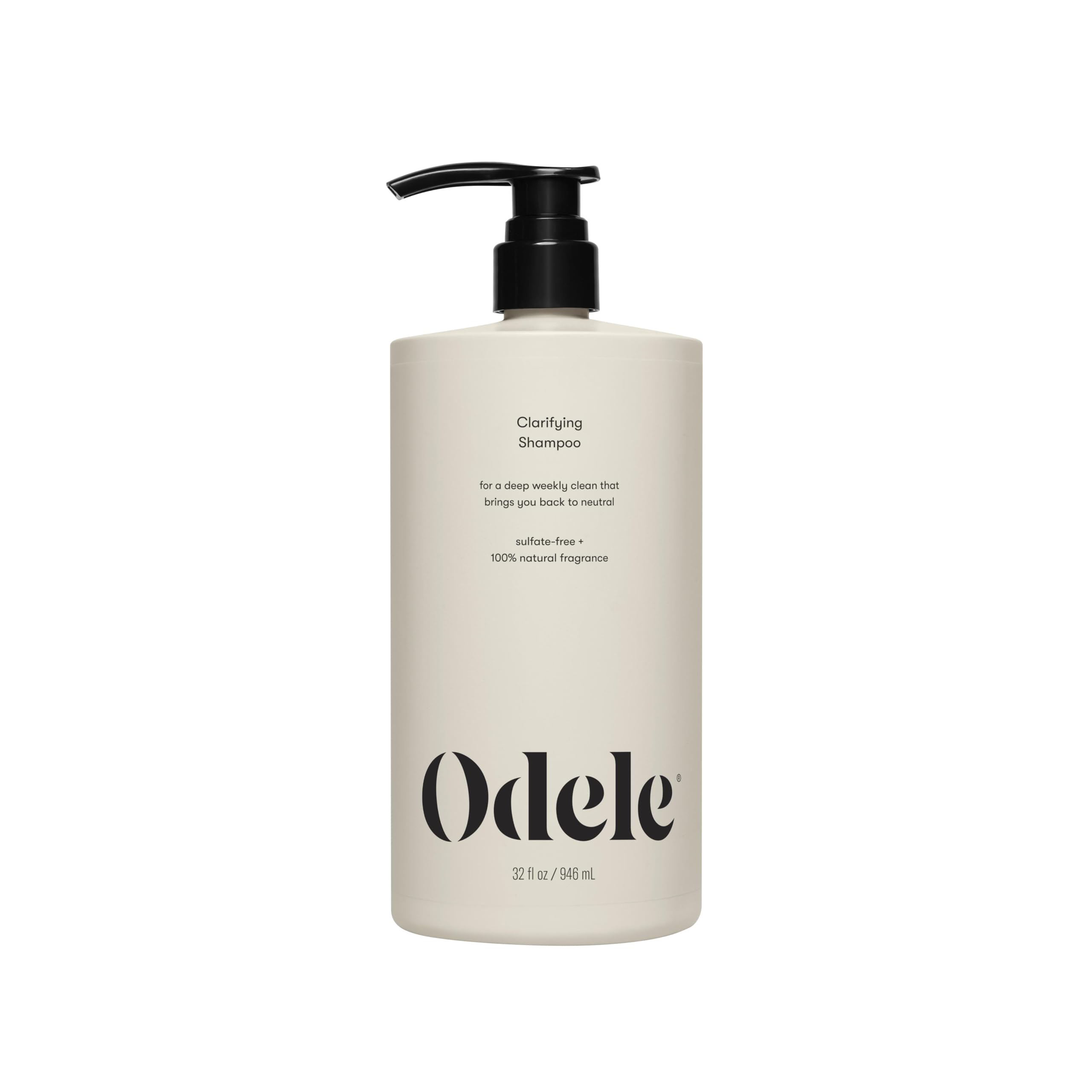 Odele Clarifying sulfate-free shampoo bottle front showing deep-clean benefits for all hair types