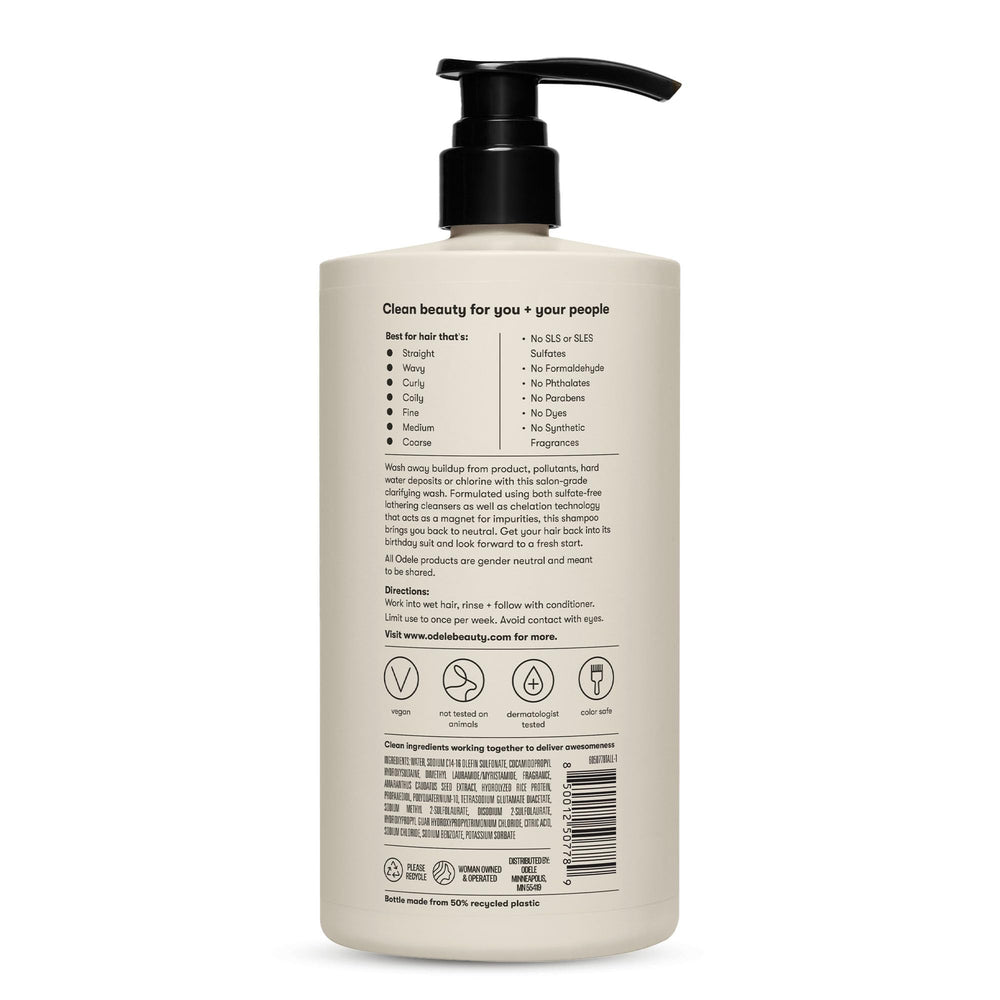 All hair types represented in a visual for Odele clarifying shampoo color-safe cleansing