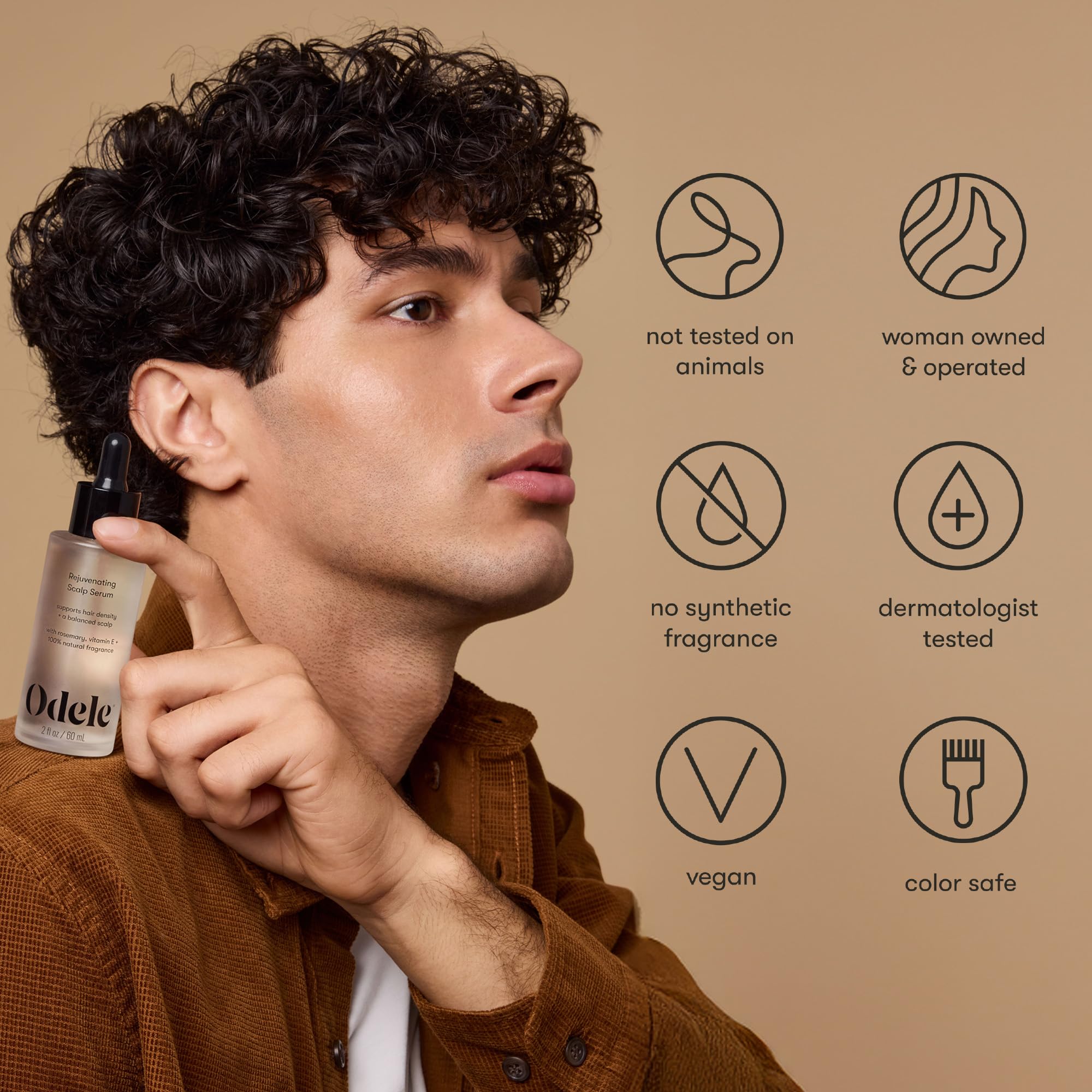 Odele dermatologist-tested scalp serum for safe, trusted care.