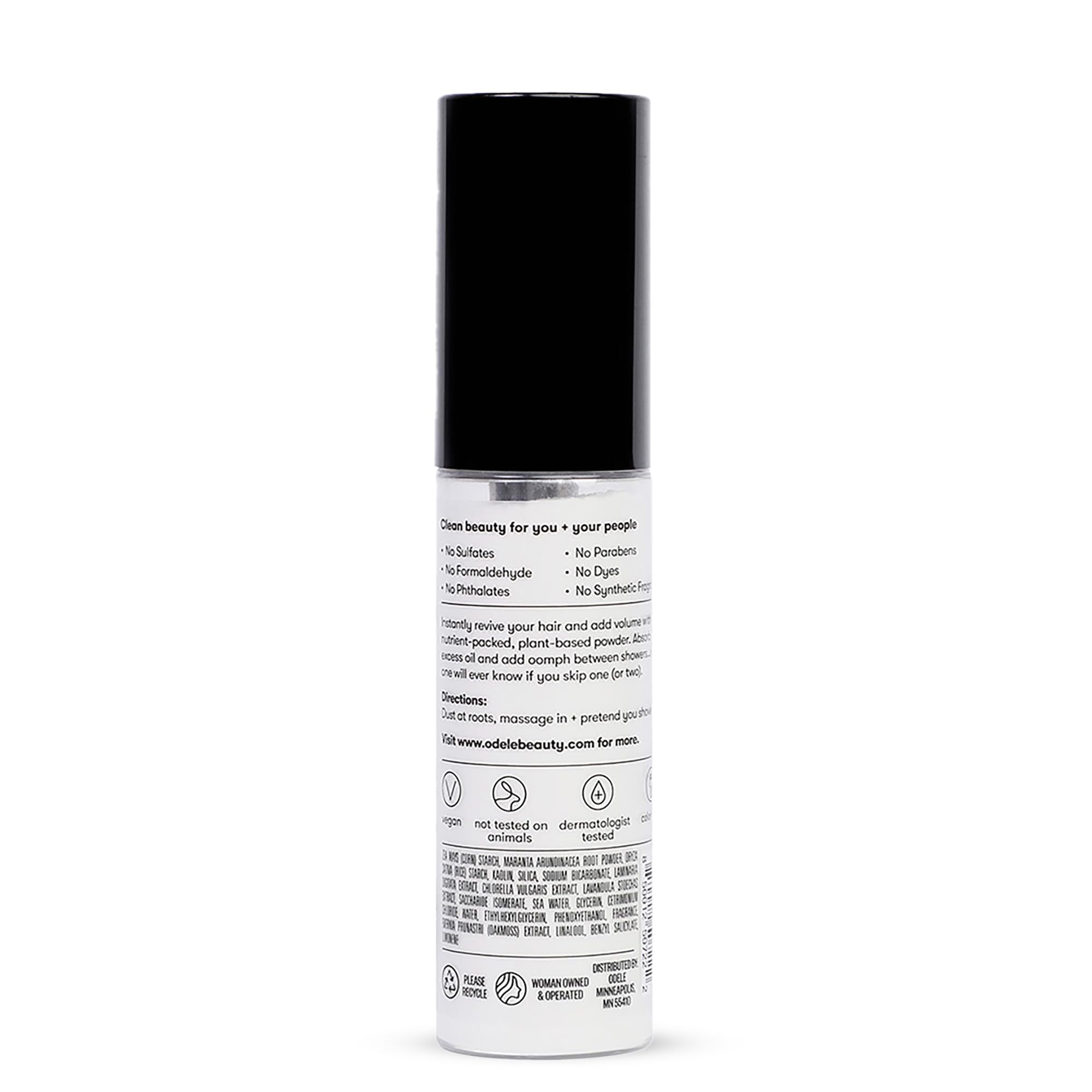 Odele Dry Shampoo 1oz bottle design for on-the-go use