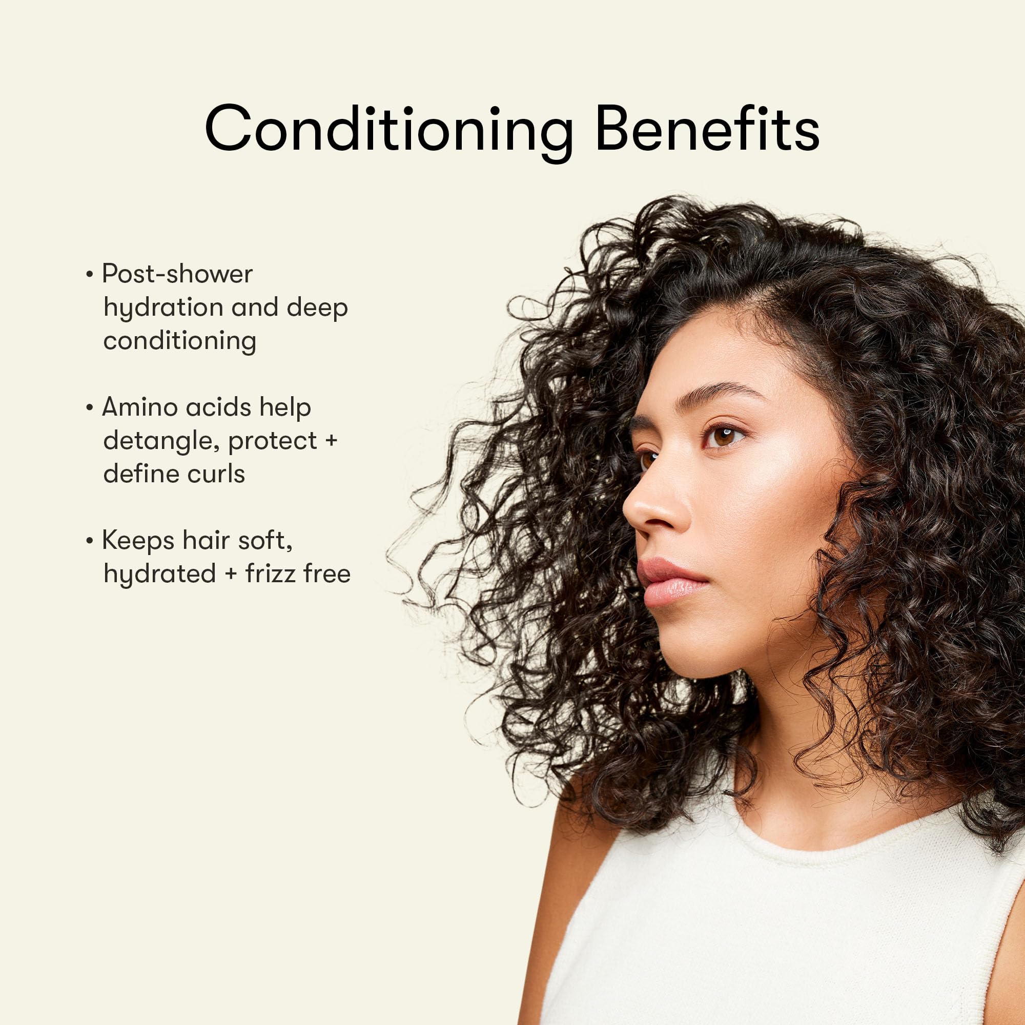 Odele leave-in on frizzy hair demonstrates control and defined movement.