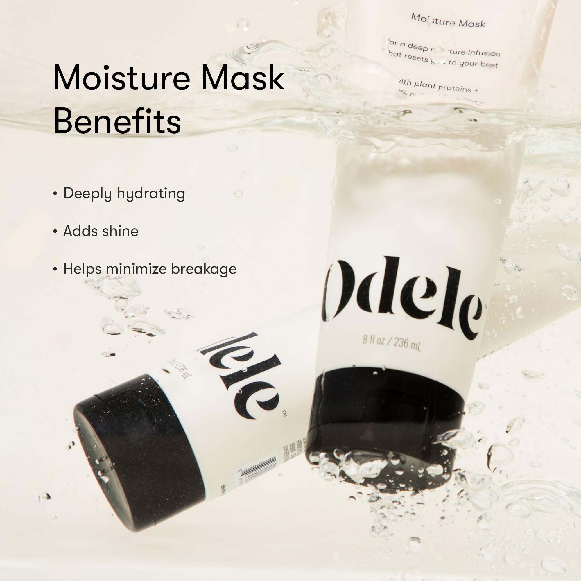 Odele Moisture Hair Mask being applied for smooth, manageable hair