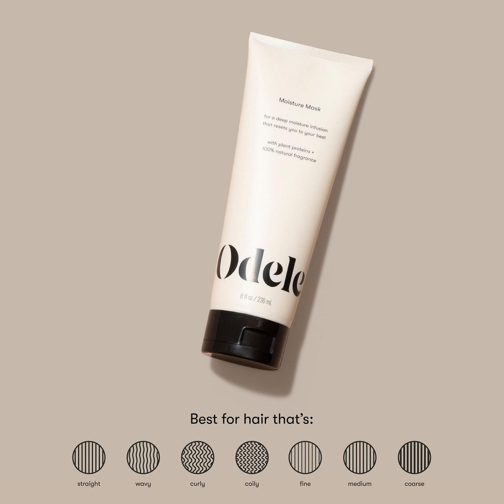 Odele Moisture Hair Mask texture closeup showing creamy, hydrating formula