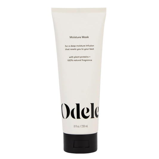 Odele Moisture Hair Mask jar closeup highlighting deep conditioning for soft hair