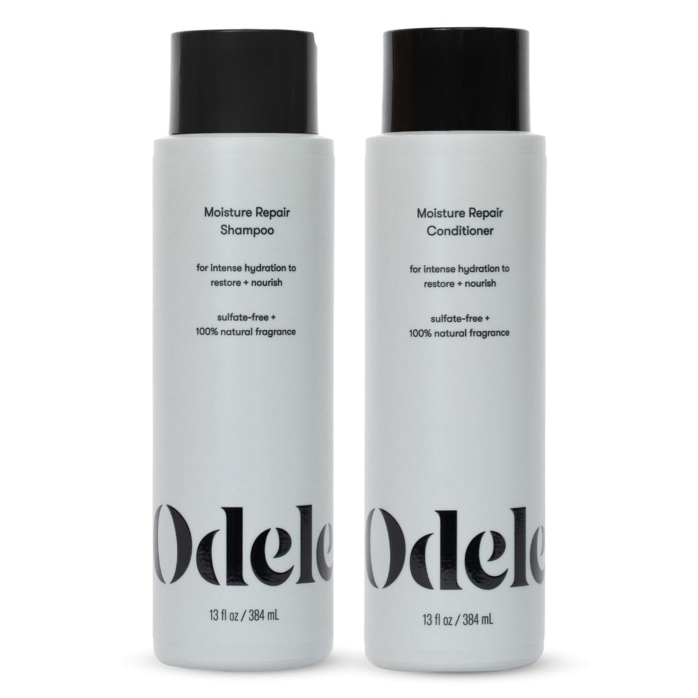 Odele Moisture Repair shampoo bottle delivering deep hydration for dry hair
