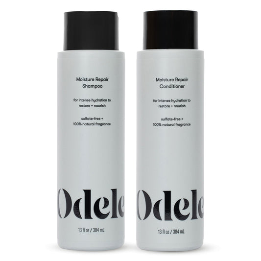 Odele Moisture Repair shampoo bottle delivering deep hydration for dry hair