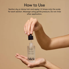 Odele scalp serum suitable for all hair types and textures in use.