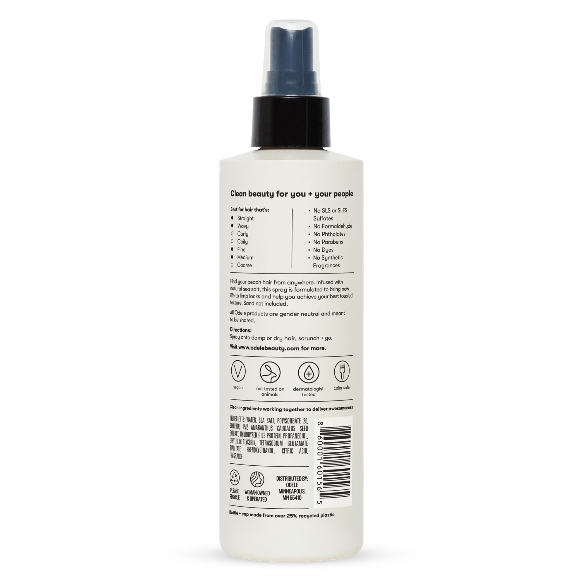 Odele Texturizing Sea Salt Spray ready for daily use.