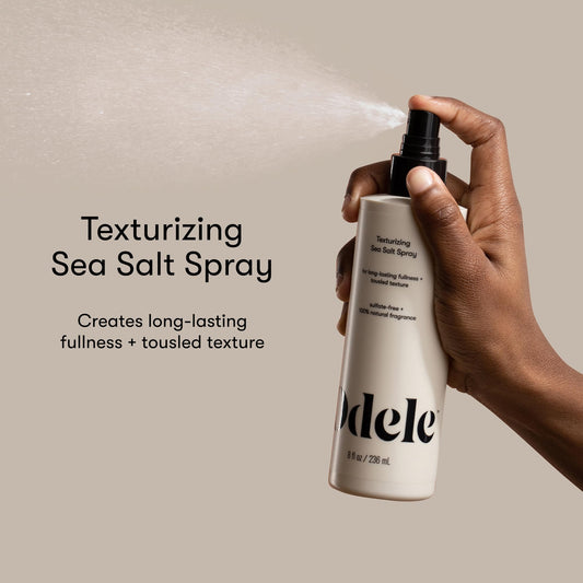 Odele Texturizing Sea Salt Spray adds volume and beachy texture to straight hair.