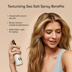 Odele Texturizing Sea Salt Spray in hand showing grip and texture.