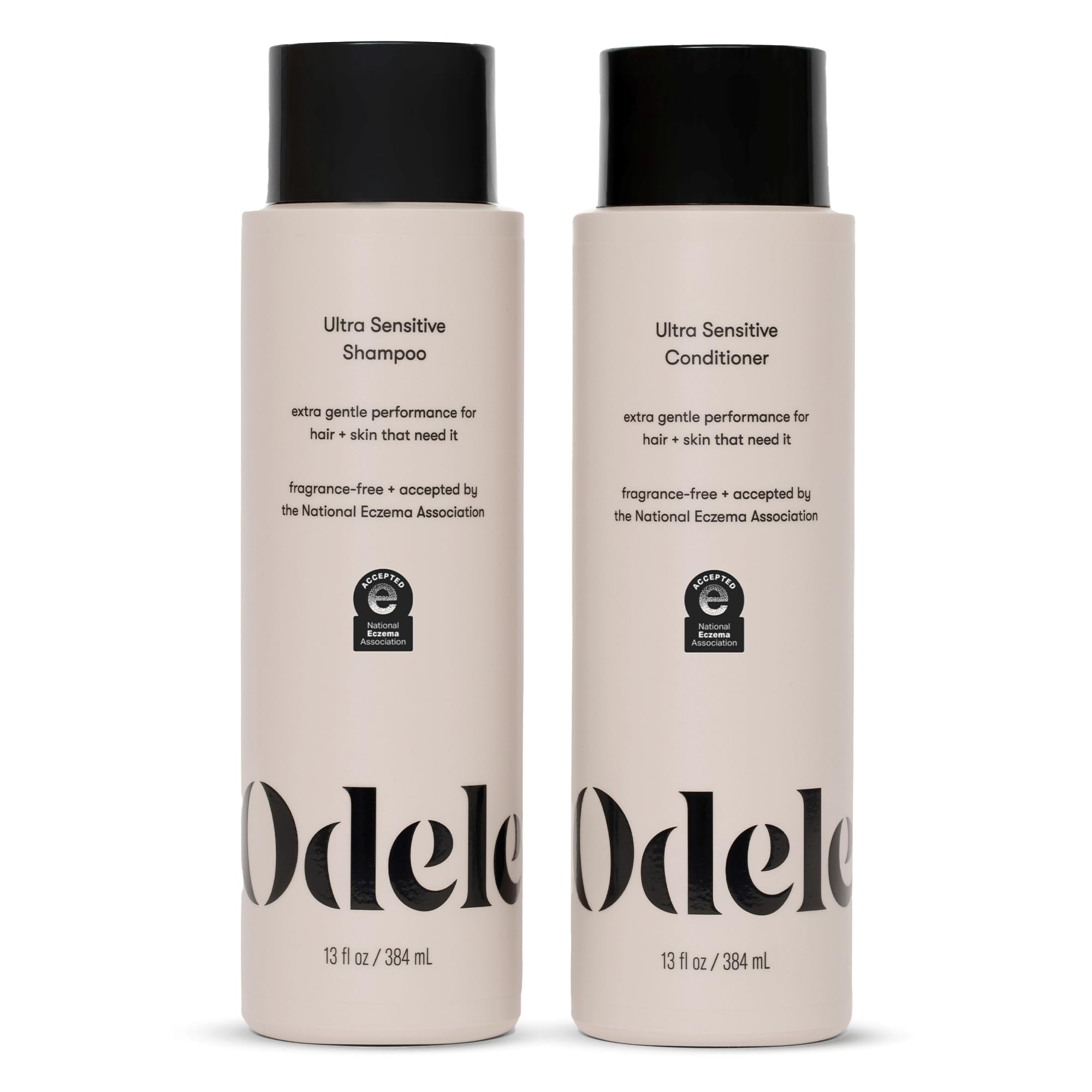 Odele Ultra-Sensitive Shampoo bottle front, gentle cleansing for sensitive scalps.
