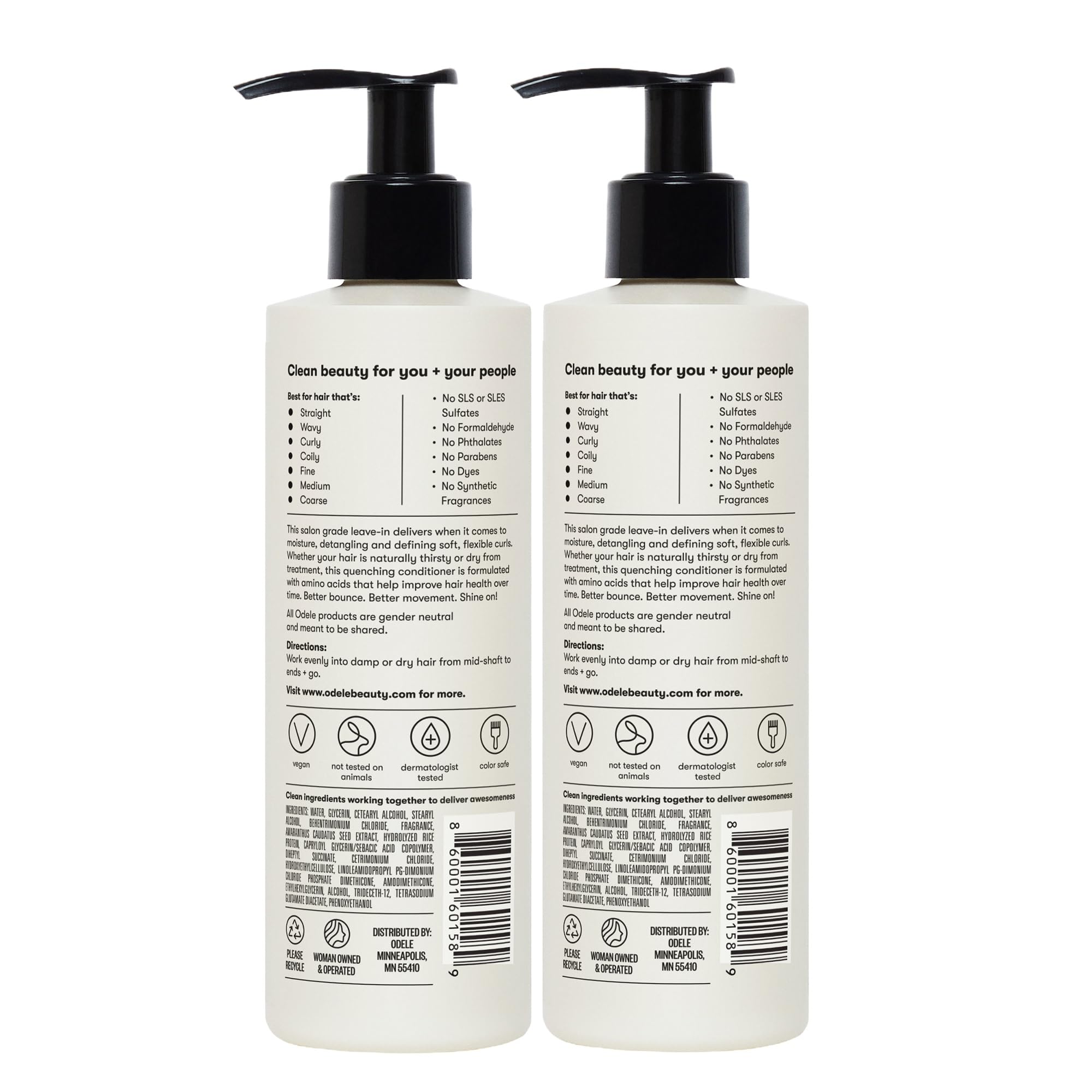 Odele vegan, cruelty-free, color-safe and sulfate-free.