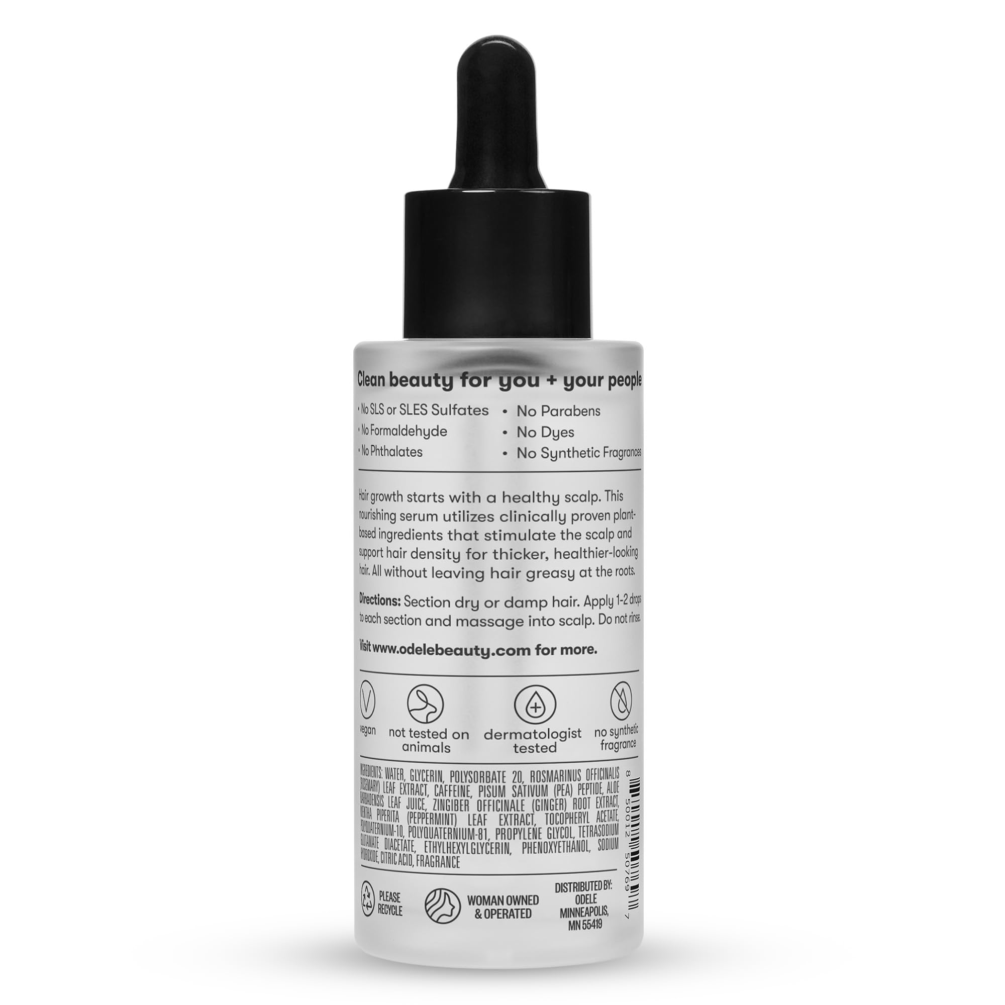 Odele vegan cruelty-free scalp serum for ethical hair care.