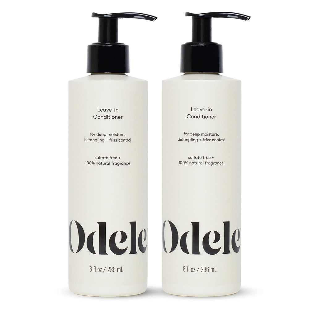 Odele vegan leave-in conditioner bottle front view highlighting detangling and shine.