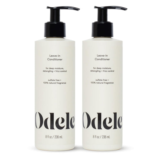 Odele vegan leave-in conditioner bottle front view highlighting detangling and shine.