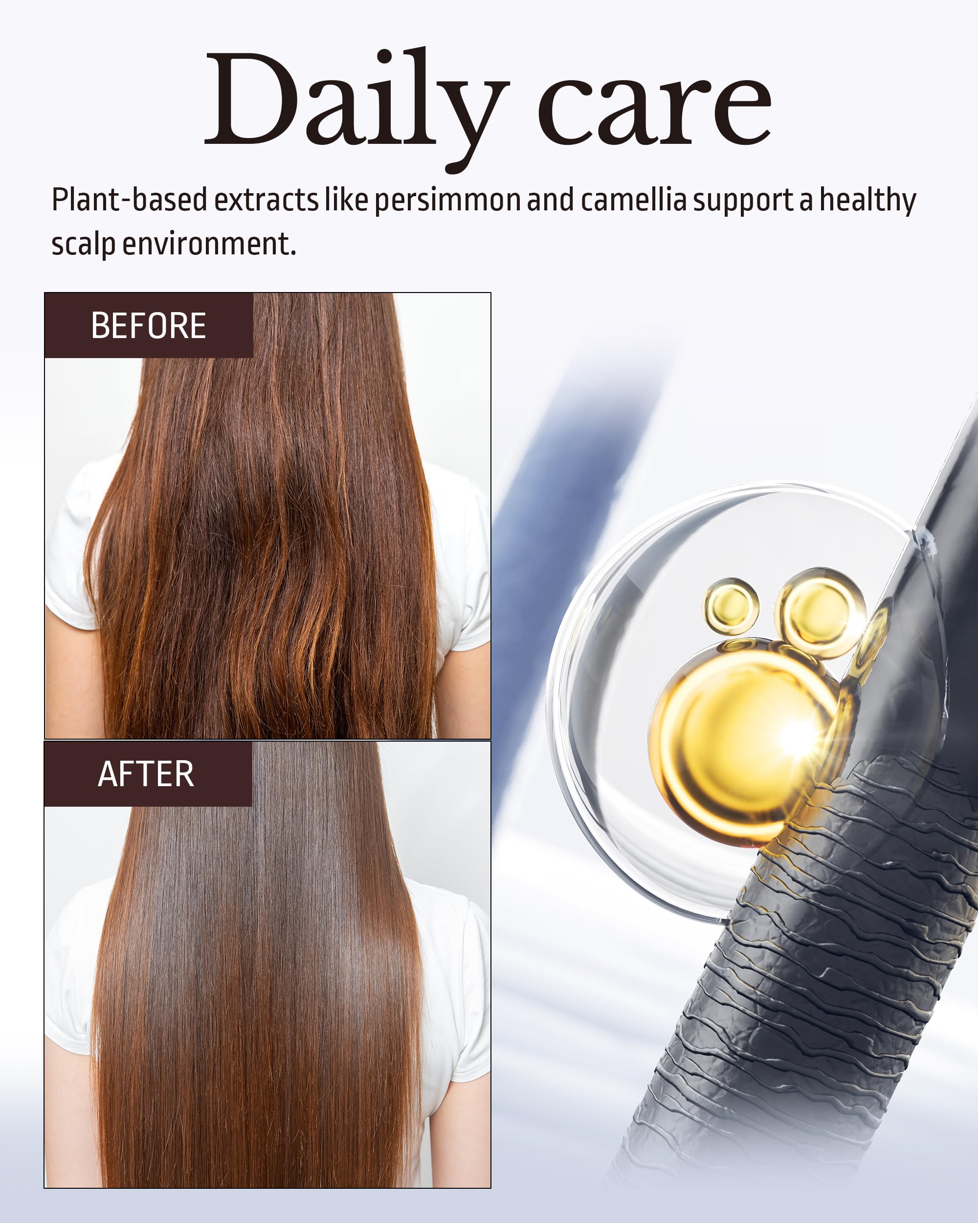 ODID Milk Protein Intensive Shampoo demonstrates hair volume enhancement in action.