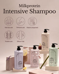 ODID Milk Protein Intensive Shampoo close-up of creamy foam for gentle cleansing.