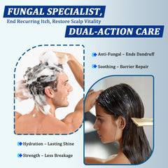Oely antifungal conditioner bottle dispense for balanced scalp and hair strength