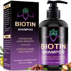 Oely Biotin Hair Growth Shampoo bottle promotes fullness and scalp health.