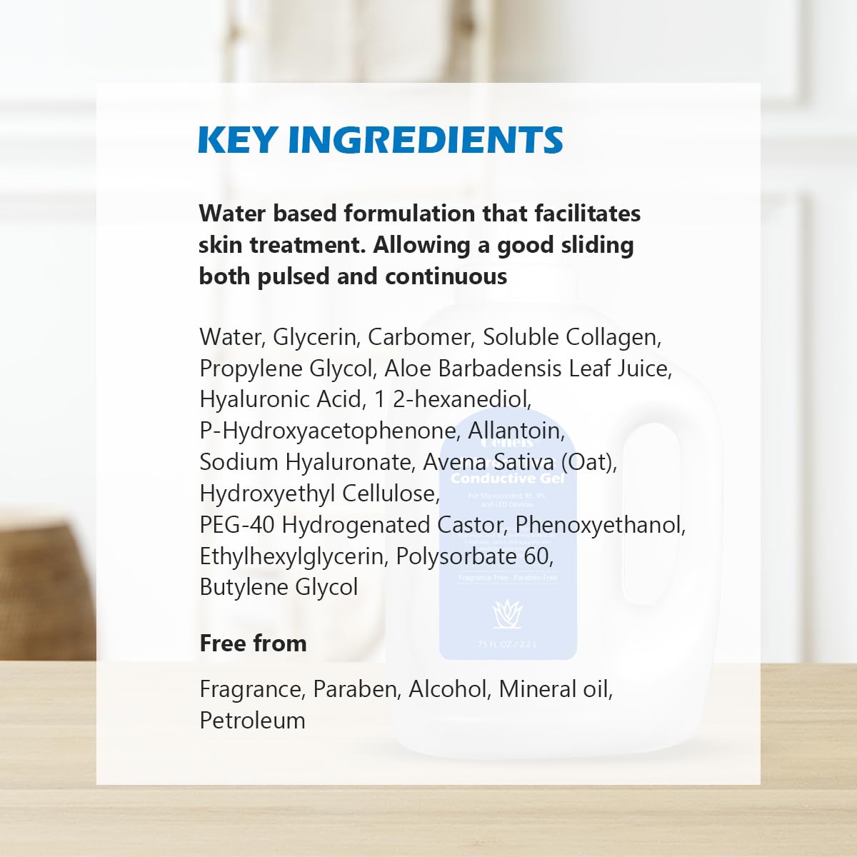 Oeneis water-based clear gel allows easy device observation and control.
