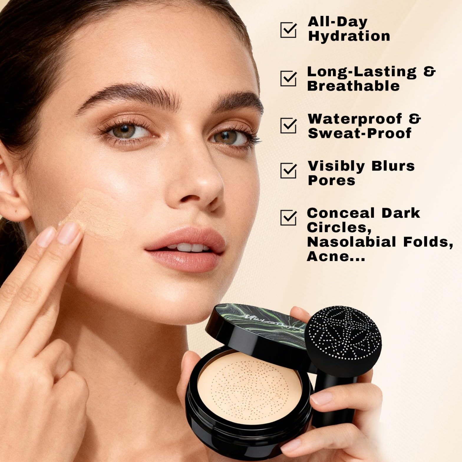 OETUIOW concealer covers spots and fine lines without caking