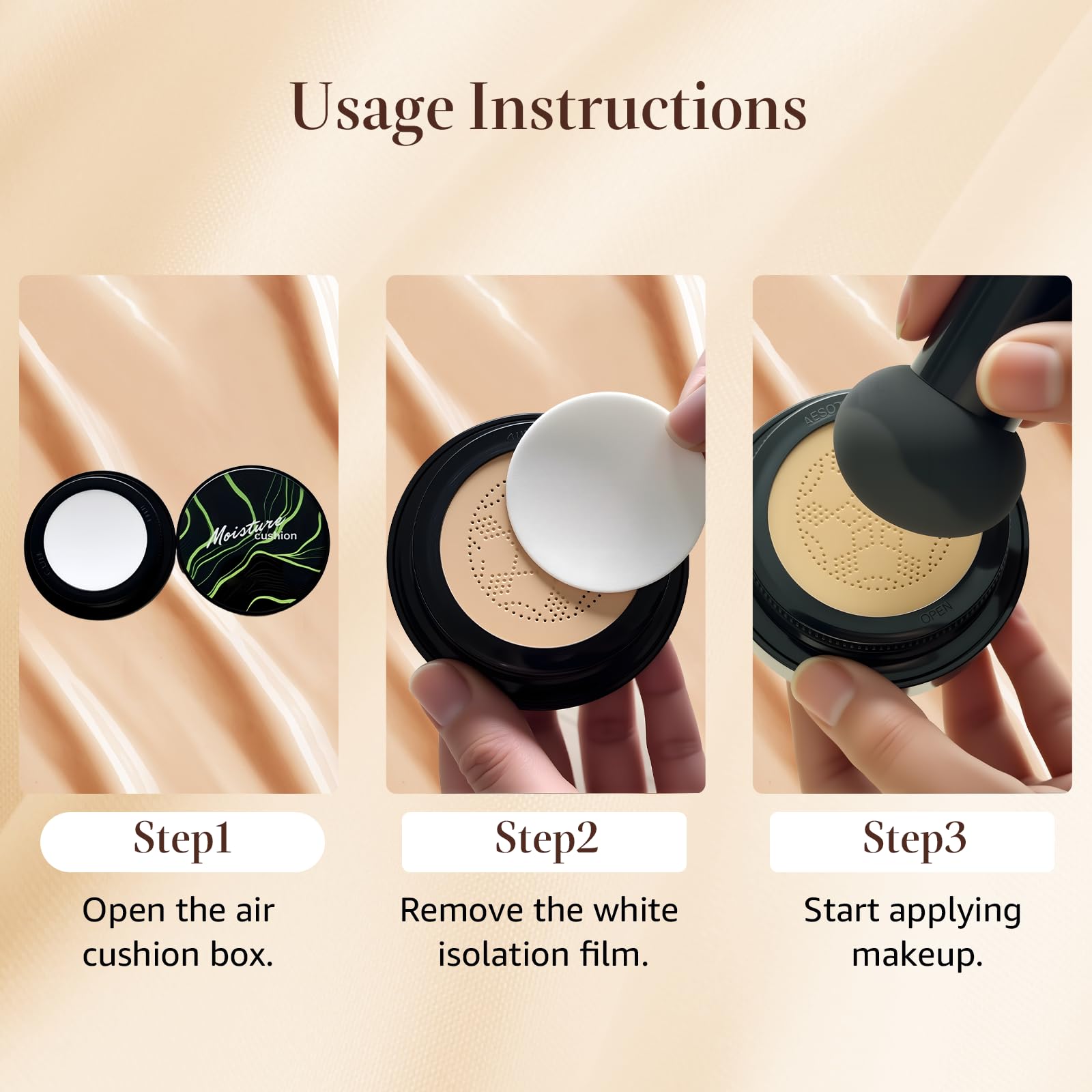 OETUIOW lightweight breathable cushion texture on the skin
