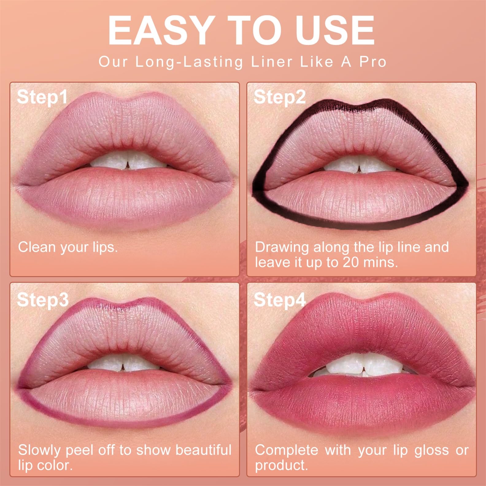 OETUIOW Lip Stain Peel Off long-lasting color stays put from morning to night.