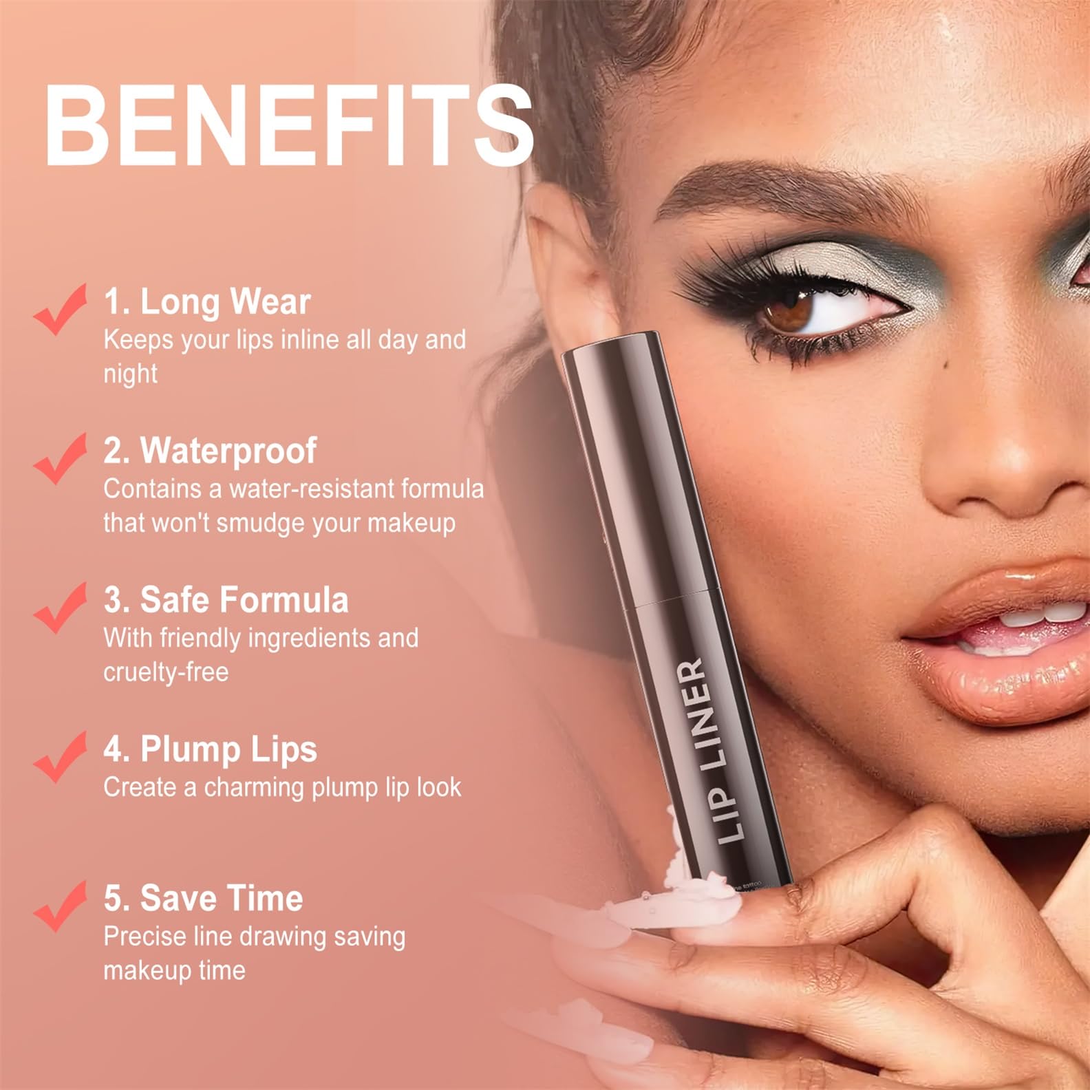 OETUIOW Lip Stain Peel Off peel action demonstrates effortless removal with moisturized lips afterward.