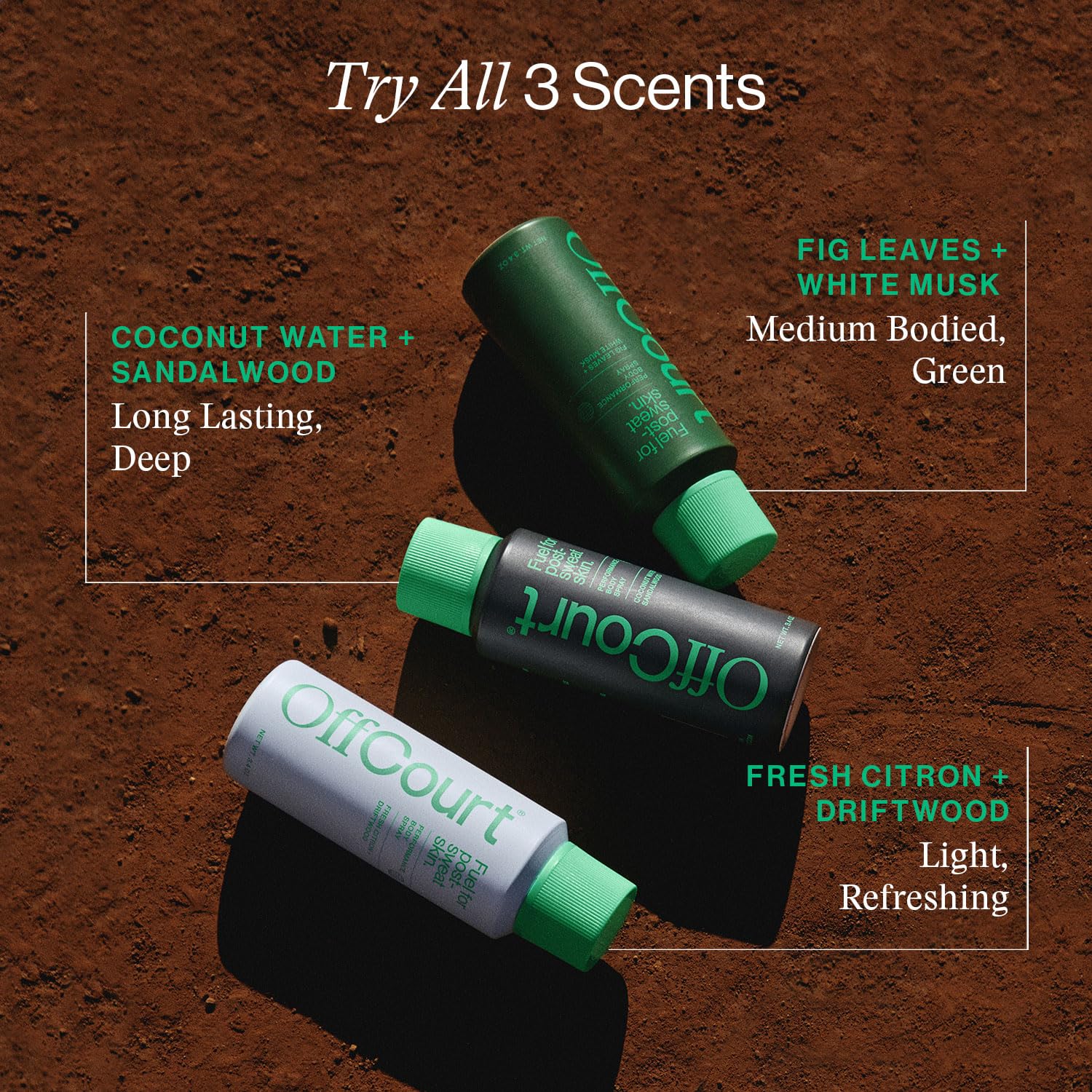 OffCourt bottle cap detail showcasing premium cedarwood note.