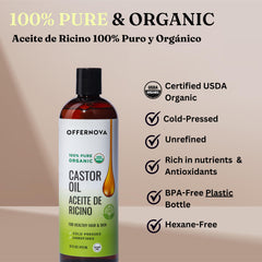 Offernova Castor Oil drops for lash and brow application to enhance fullness