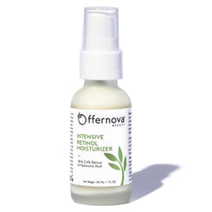 Offernova Intensive Retinol Moisturizer bottle closeup for rich overnight hydration.