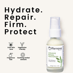 Offernova Intensive Retinol Moisturizer ingredients including hyaluronic acid for moisture lock.