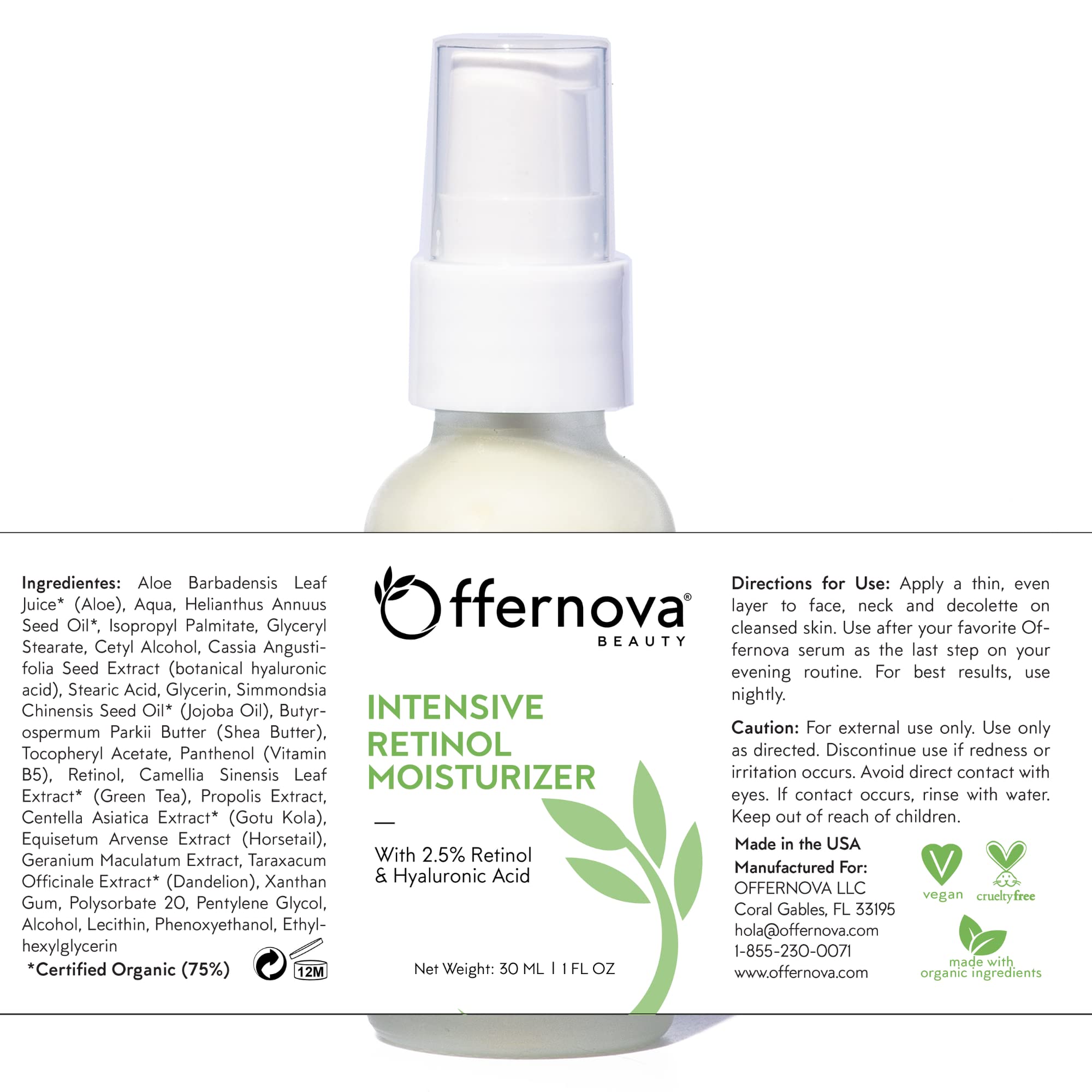 Offernova Intensive Retinol Moisturizer night routine hero for refreshed morning glow.
