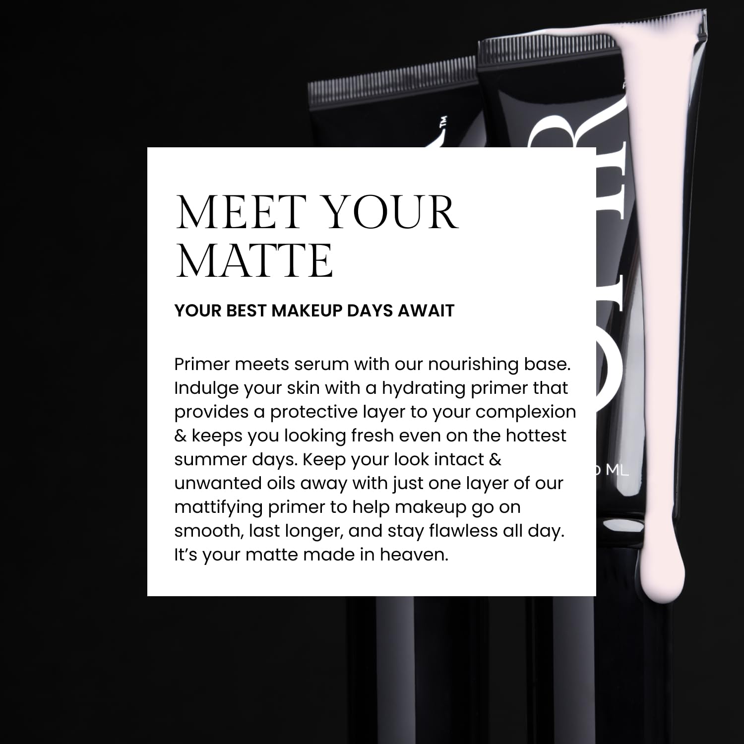 Ofir Skin Prep Matte Primer applied on cheek for smoothing effect.