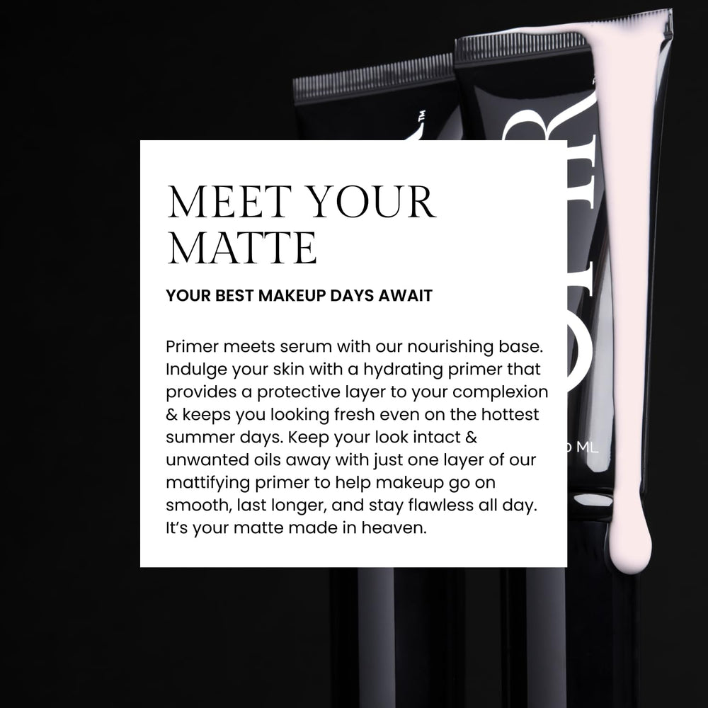 Ofir Skin Prep Matte Primer applied on cheek for smoothing effect.
