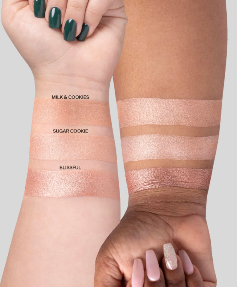 Ofra Blissful rose gold swatch showing warm undertones for versatile glow