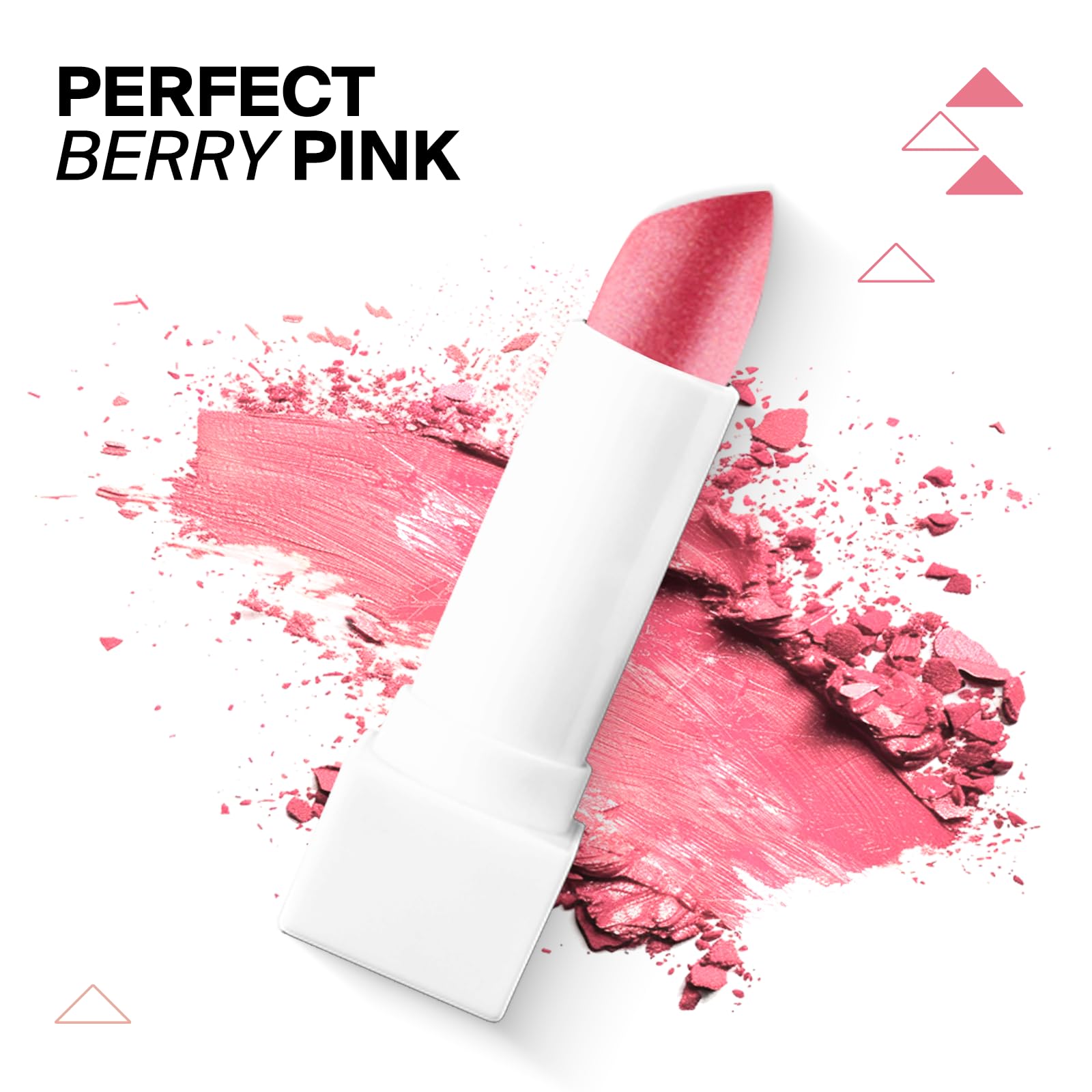 Ofra Pink Shimmer texture close-up reveals creamy finish for smooth lips.
