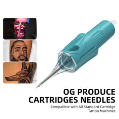 OG PRODUCE compatible cartridge for standard tattoo machines enhances performance.