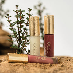 Ogee Beyond Clean Lip Gloss in Desert Rose Shimmer provides luminous color and moisture