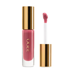 Ogee Beyond Clean Lip Gloss Wild Rose close-up shows vibrant color and soft shine.