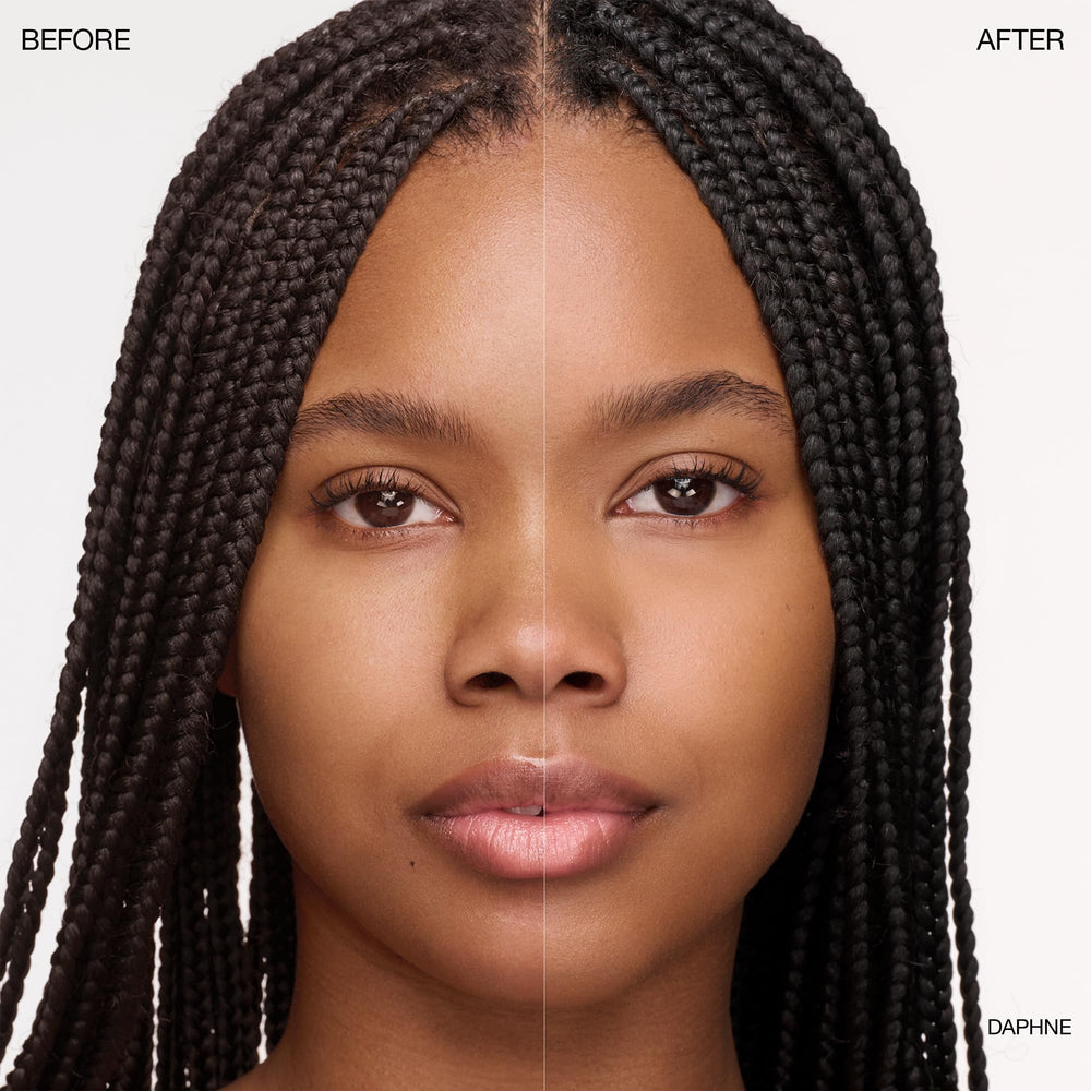 Close-up view of Ogee concealer on skin for even tone and coverage.