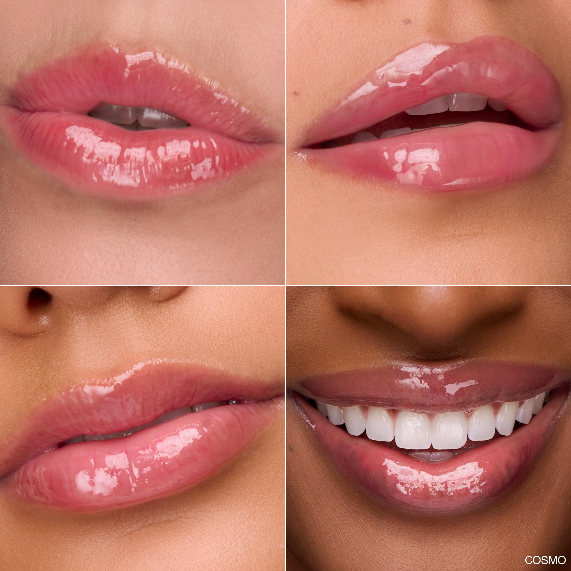 Ogee Cosmo lip gloss in sheer pink for moisture and shine.