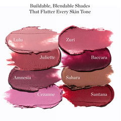 Lips wearing Ogee Full Bloom Lipstick with a smooth matte finish and lasting color.