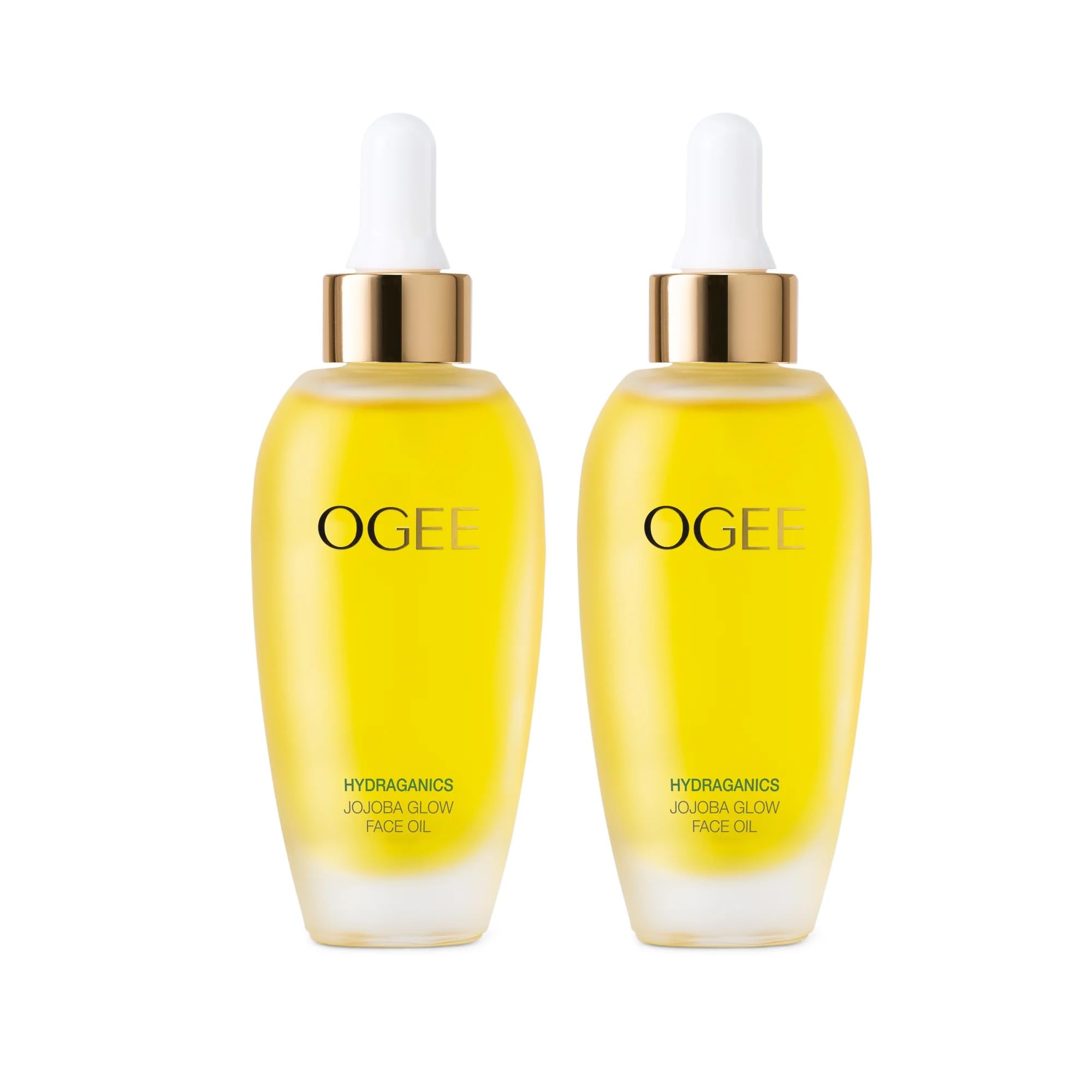 Ogee Jojoba Glow Face Oil bottle close-up for radiant hydration.