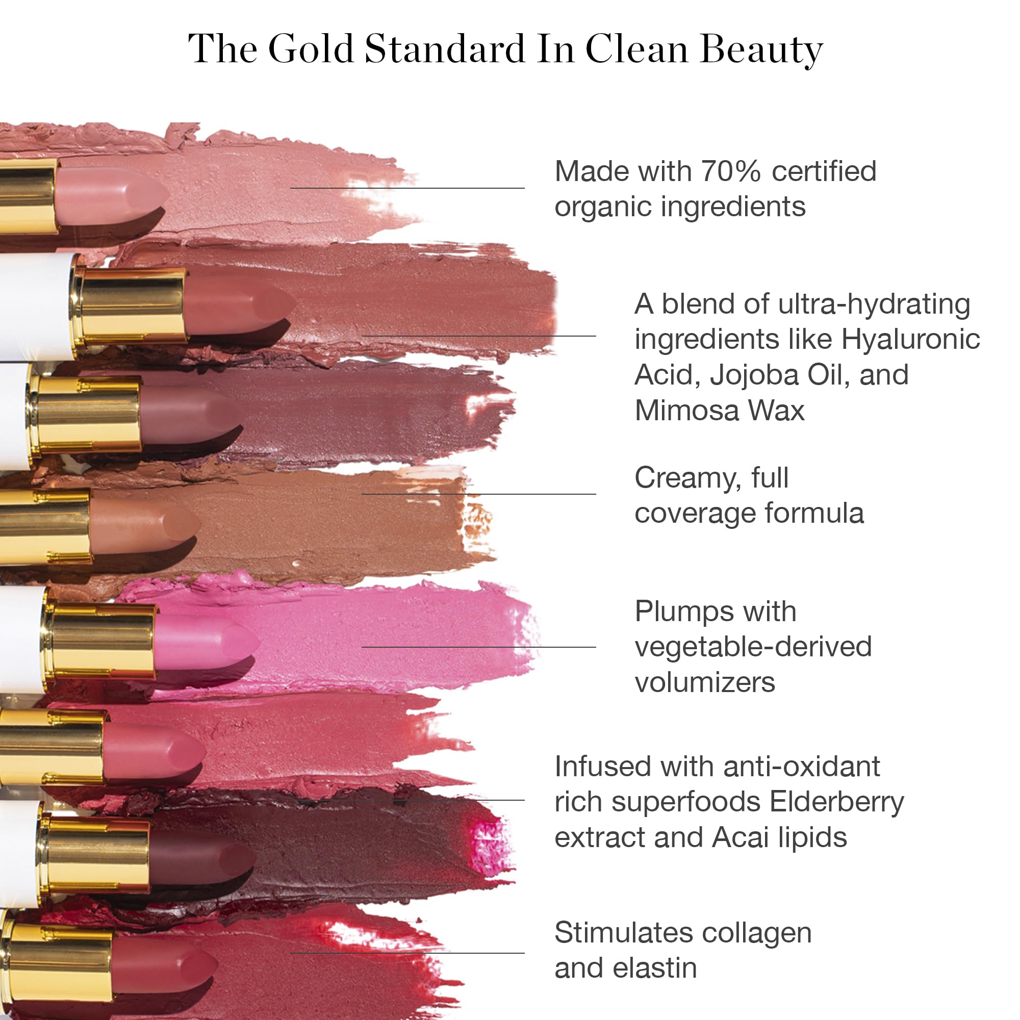 Ogee packaging highlights USA-made, cruelty-free lipstick.