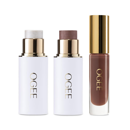 Ogee Copper Face Stick close-up showing radiant, blendable glow for a natural look