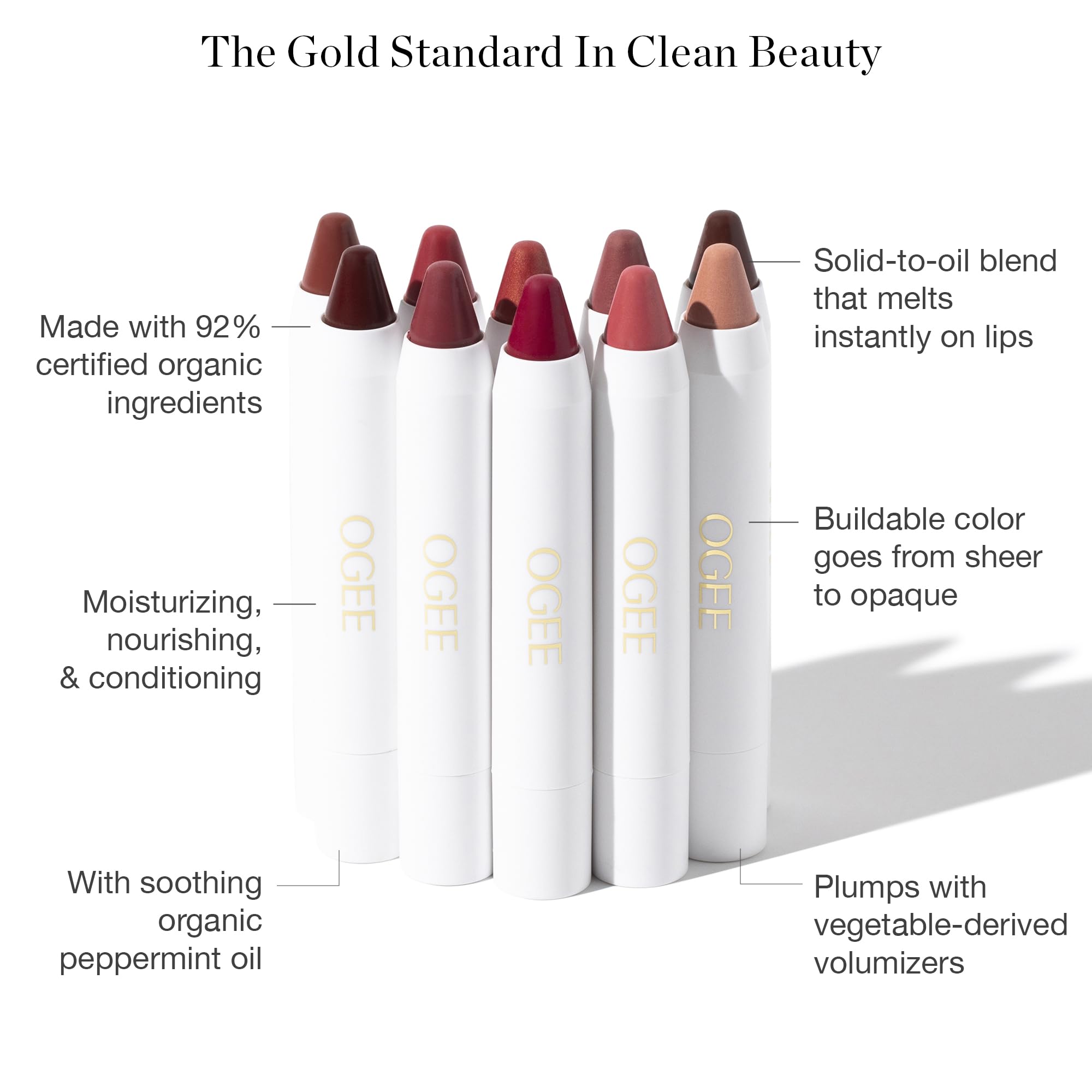 Ogee Nolana lip oil applied on lips for a comfortable, sheer tint and conditioning feel