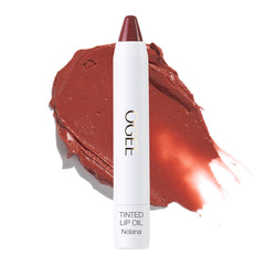 Ogee Nolana lip oil tube showing on-the-go tinted color for easy wear
